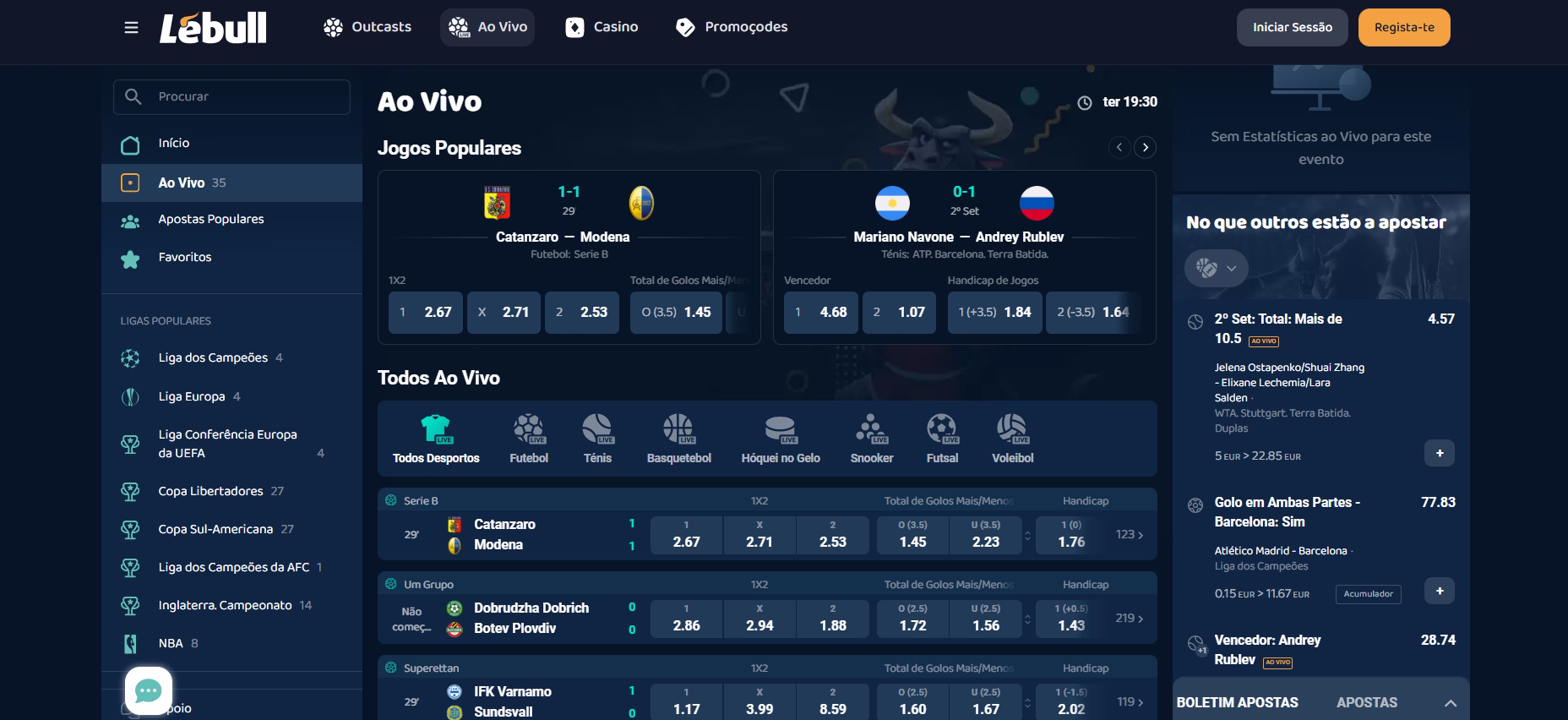 Live Betting Lebull